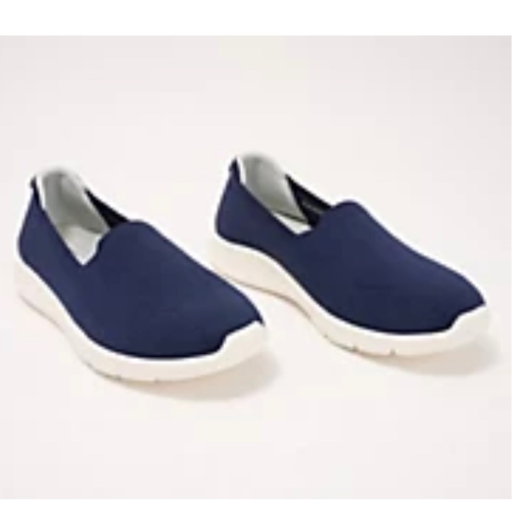 New Spenco Orthotic Knit Slip On Shoes - Comfort Stretch Ease Blue 12 w …